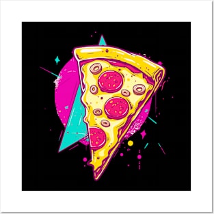 Neon Slice: Pop Art Pizza Delight Posters and Art